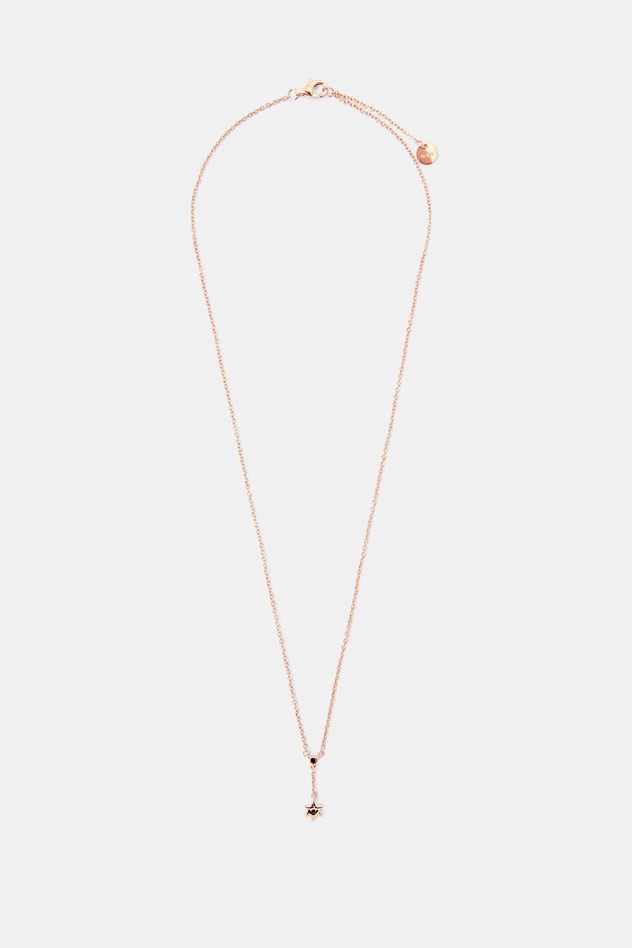 Sterling silver necklace with a star pendant, ROSEGOLD, detail image number 0