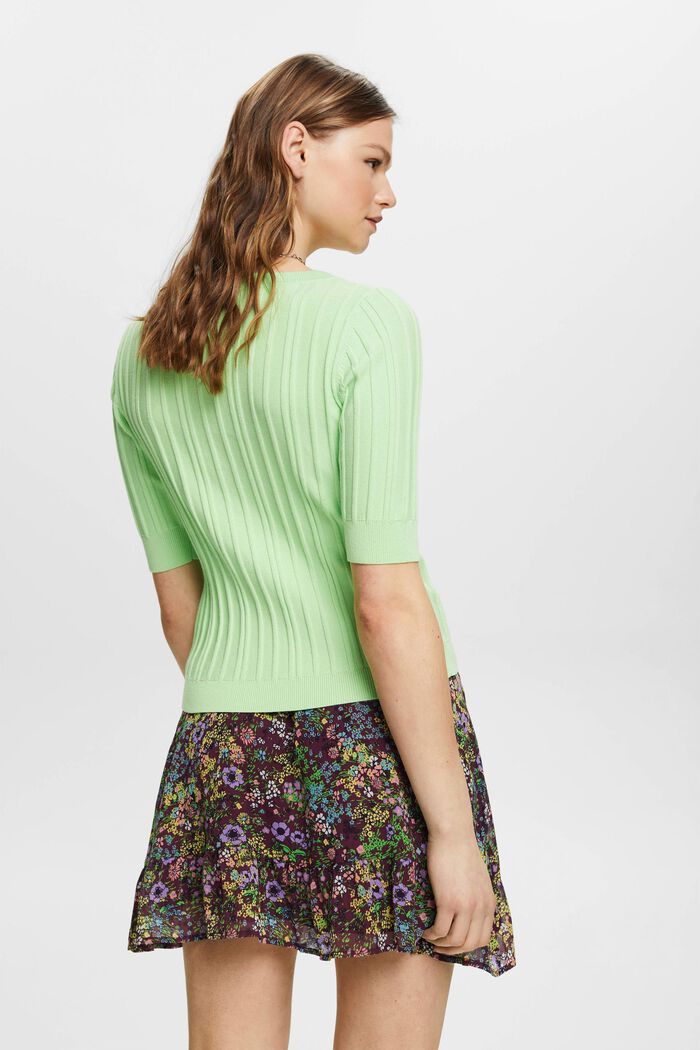 Short-sleeved ribbed sweater, CITRUS GREEN, detail image number 3