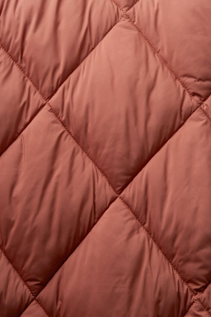Recycled: quilted coat with hood, TERRACOTTA, detail image number 6