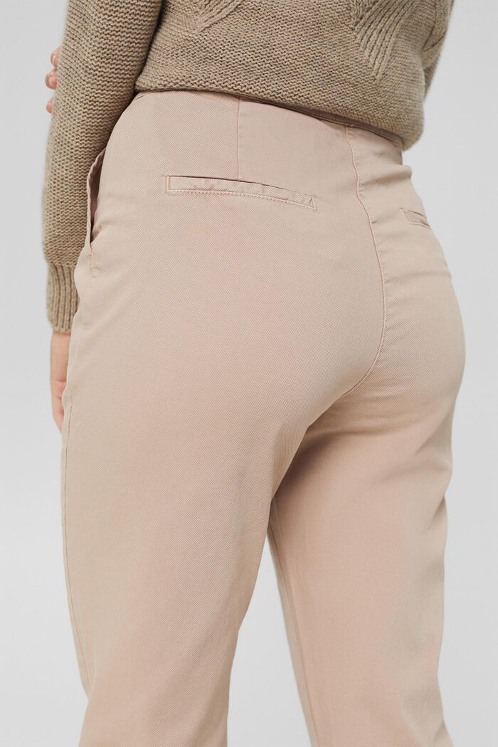 High-rise trousers made of organic cotton, LIGHT TAUPE, detail image number 5