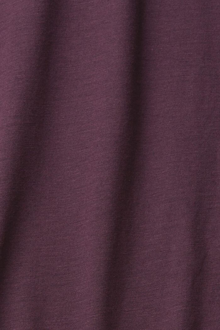 Hooded long-sleeved top, LENZING™ ECOVERO™, AUBERGINE, detail image number 1