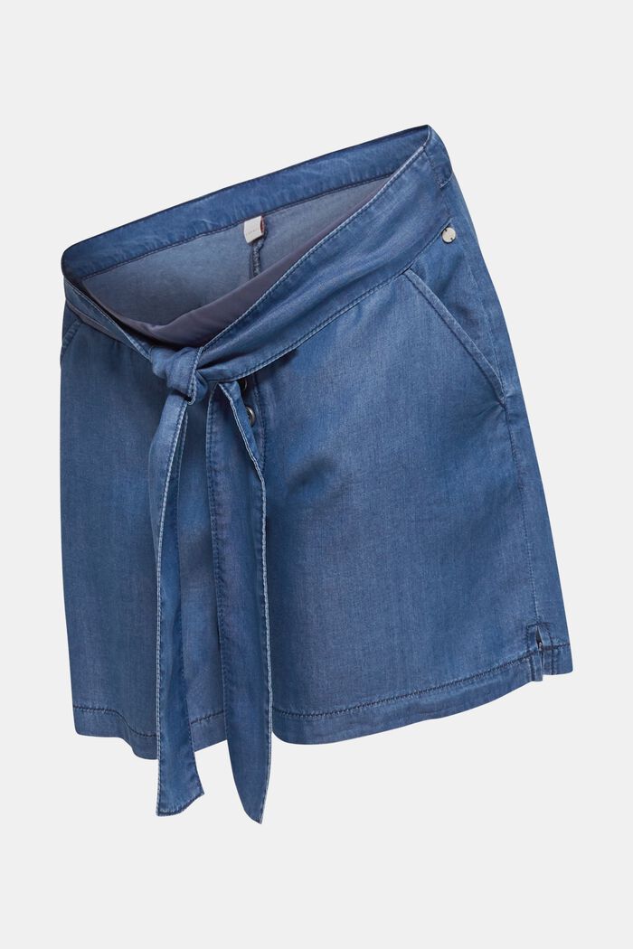 Lyocell shorts with an under-bump waistband, MEDIUM WASHED, detail image number 0
