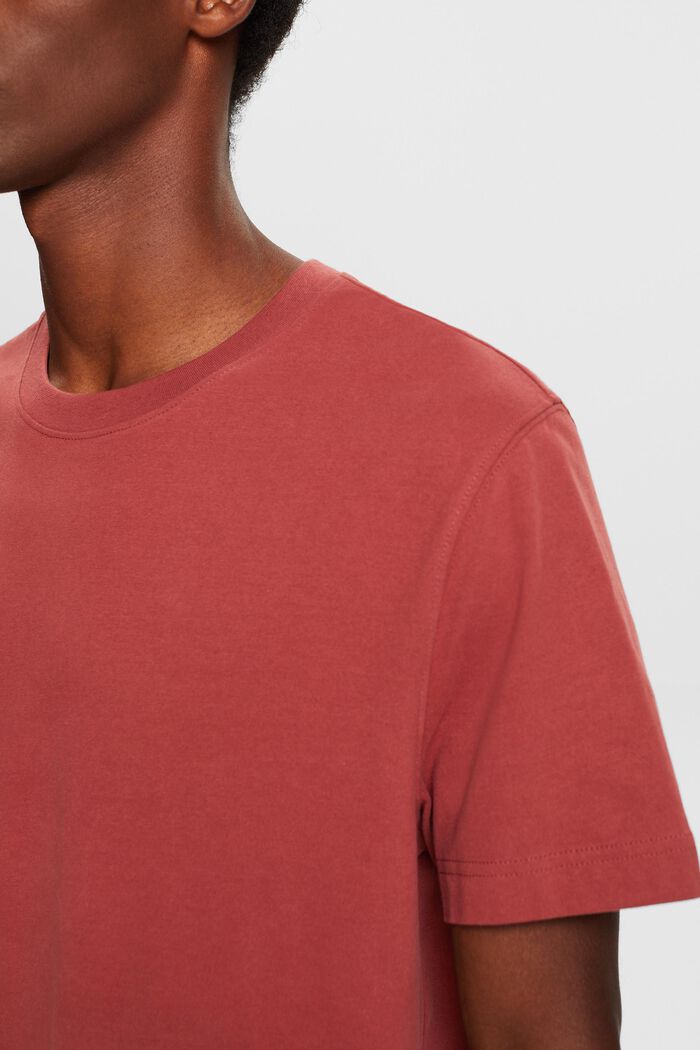 Cotton Jersey Crewneck T-Shirt, TERRACOTTA, detail image number 1
