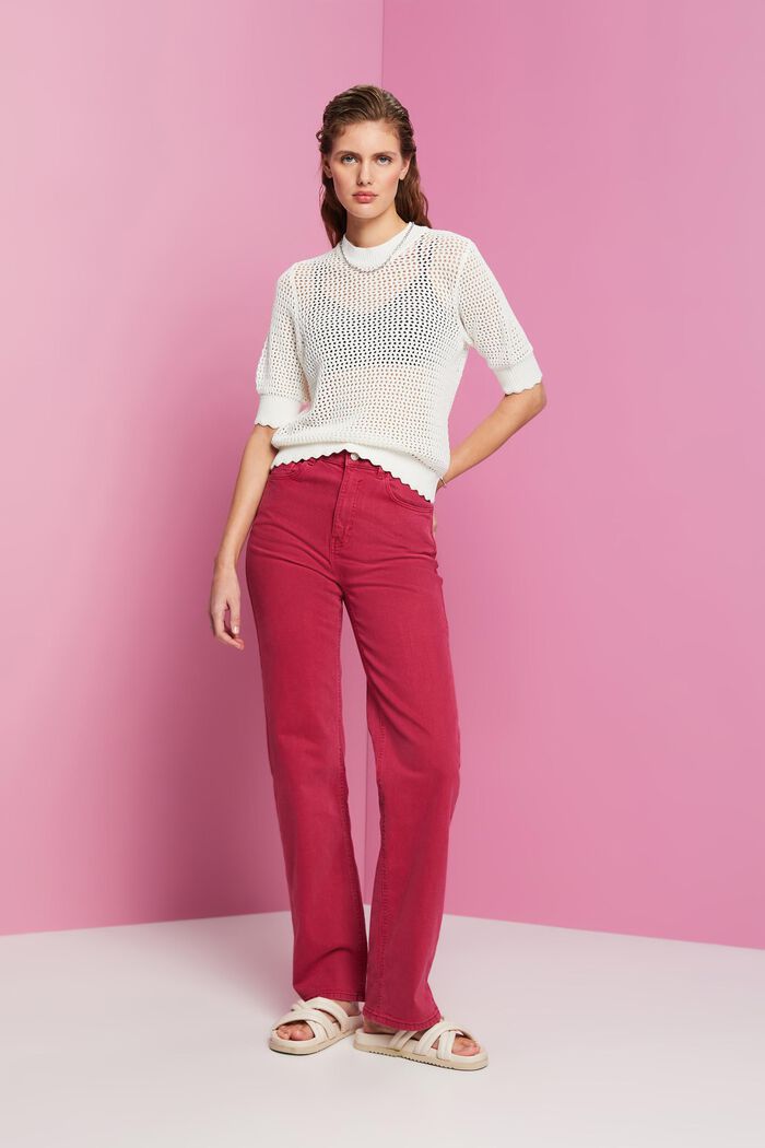 High-rise straight leg trousers, DARK PINK, detail image number 4