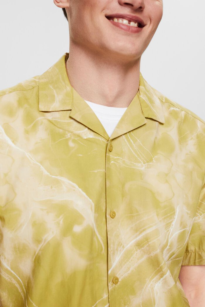 Shirt with a marbled print, LIME YELLOW, detail image number 2
