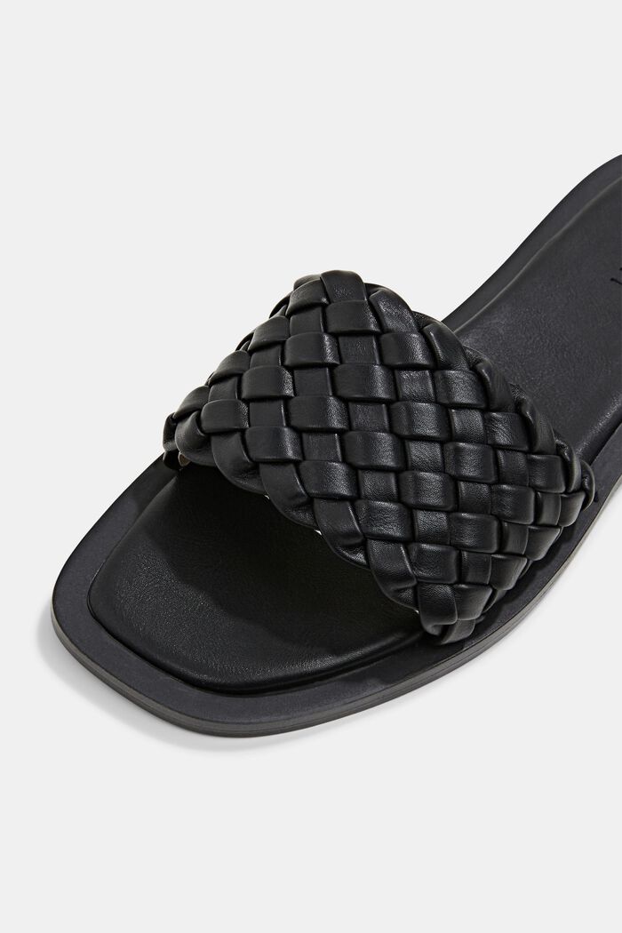 Slip-ons with braided straps, BLACK, detail image number 4