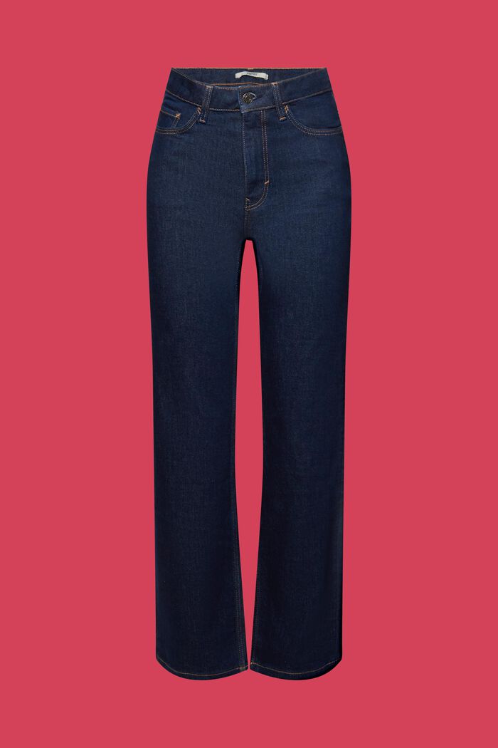 High-rise straight leg jeans, BLUE RINSE, detail image number 7