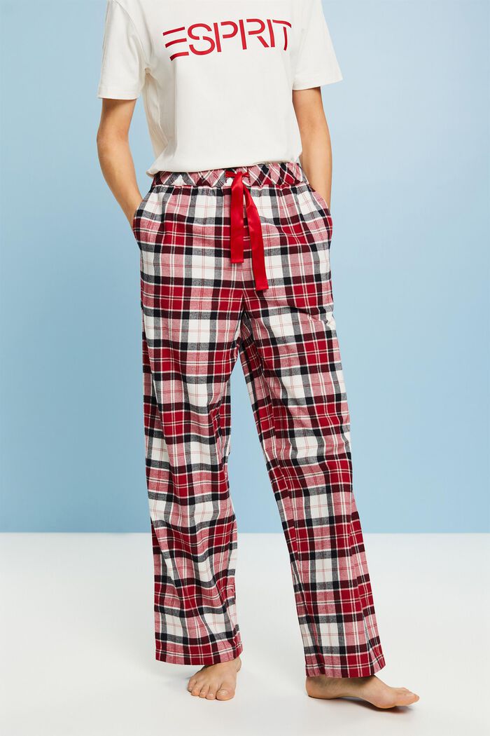 Checked Flannel Pyjama Pants, NEW RED, detail image number 0