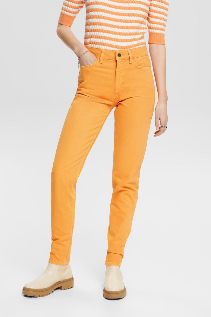 Mom fit twill trousers, GOLDEN ORANGE, detail image number 0