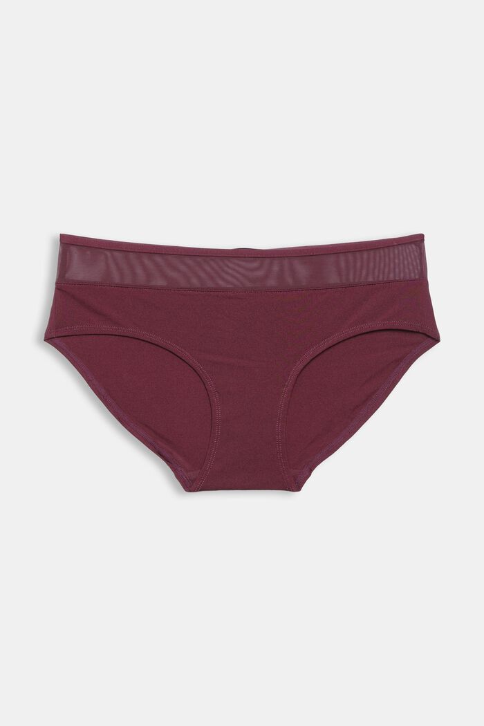 Microfibre shorts with mesh waistband, BORDEAUX RED, detail image number 1