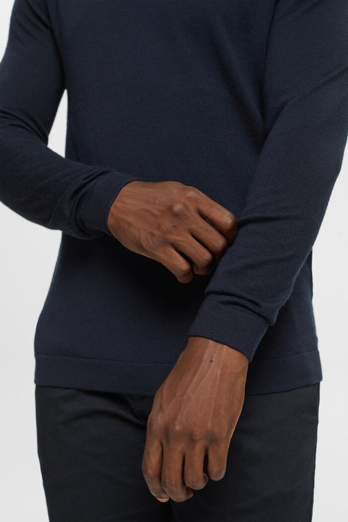 Knitted wool sweater, BLACK, detail image number 0