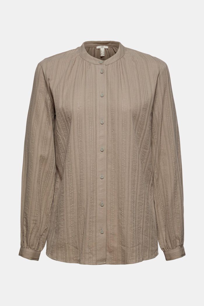 Blouse with semi-sheer texture, LIGHT KHAKI, detail image number 6