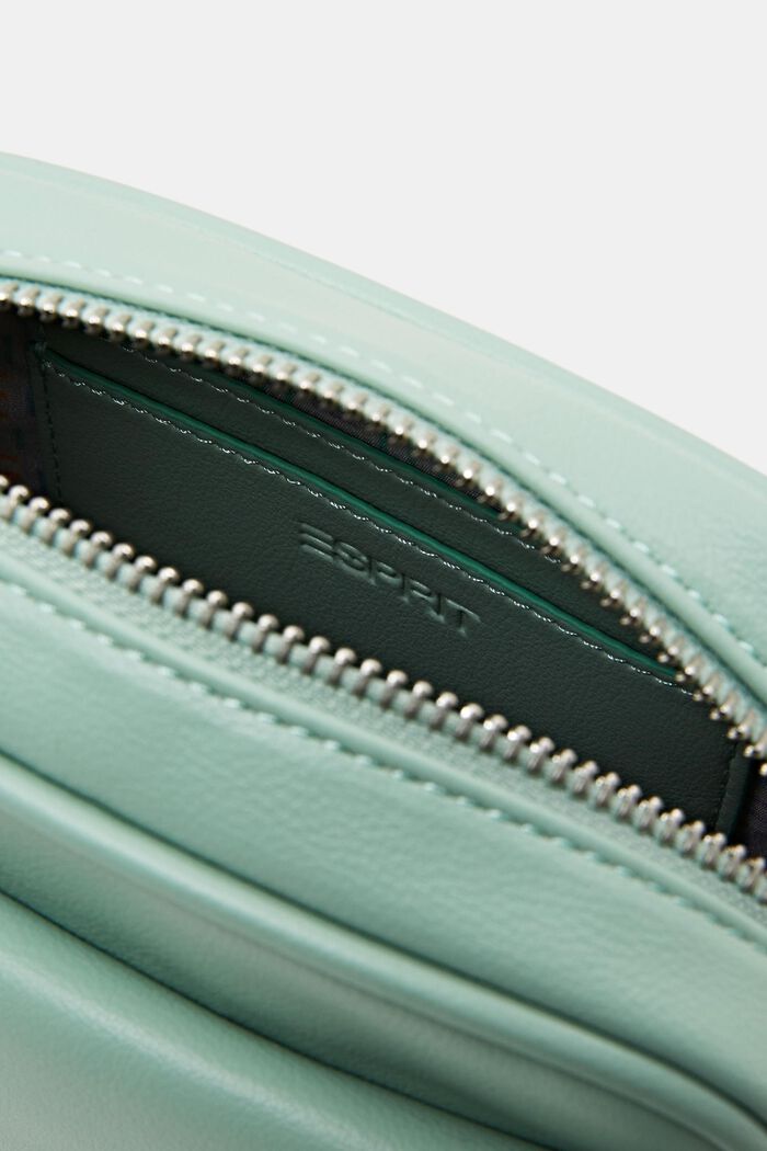 Faux Leather Shoulder Bag, LIGHT AQUA GREEN, detail image number 3