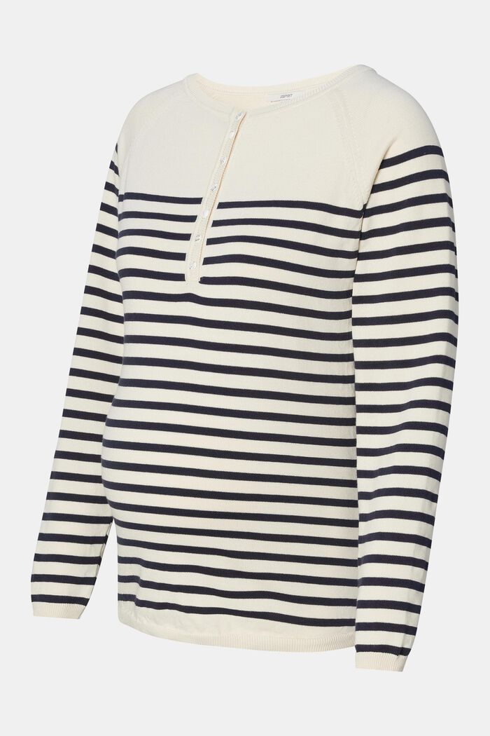 Striped Maternity Sweatshirt, OFF WHITE, detail image number 4