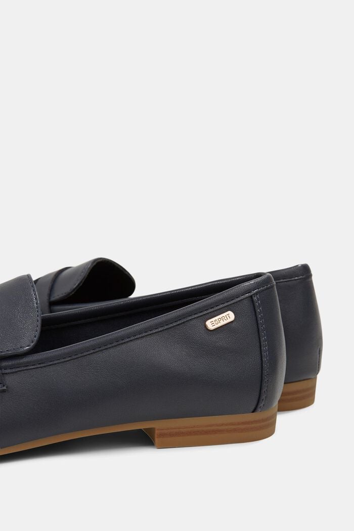 Moccasin loafers in faux smooth leather, NAVY, detail image number 5