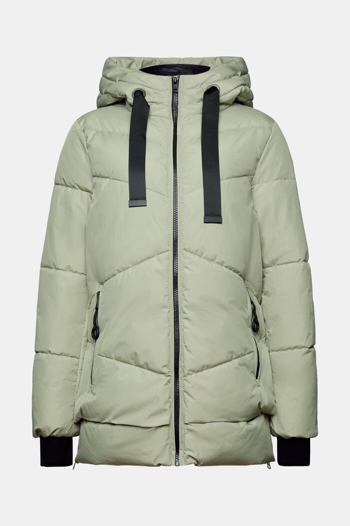 Hooded Quilted Puffer Jacket, DUSTY GREEN, detail image number 6