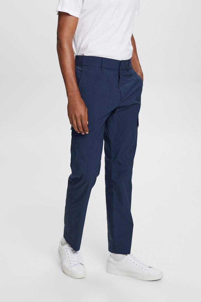 Cargo trousers with elastic waist, NAVY, detail image number 0