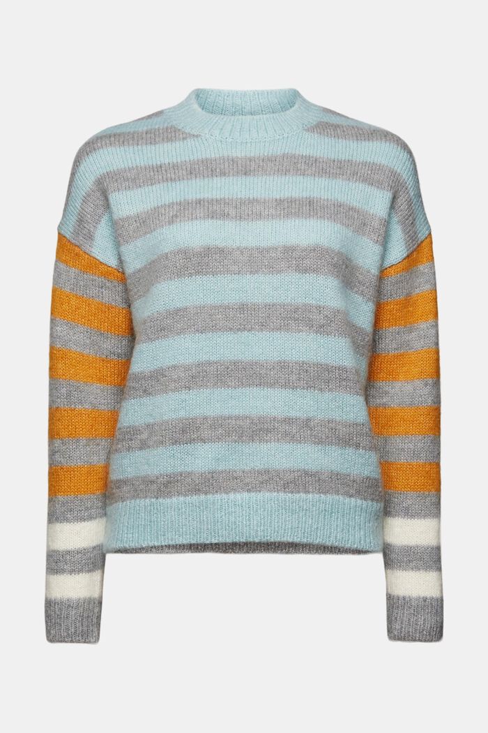 Wool-Mohair Blend Sweater, MEDIUM GREY, detail image number 7