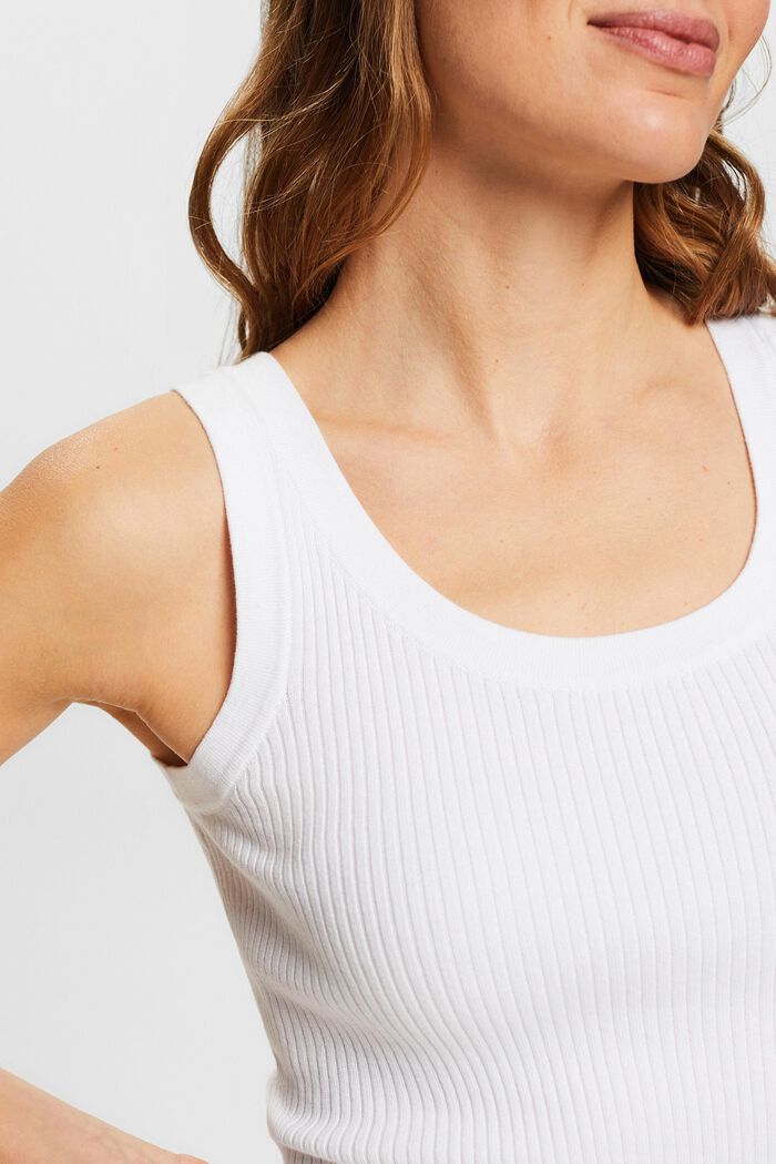 Ribbed Sweater Tank, WHITE, detail image number 3