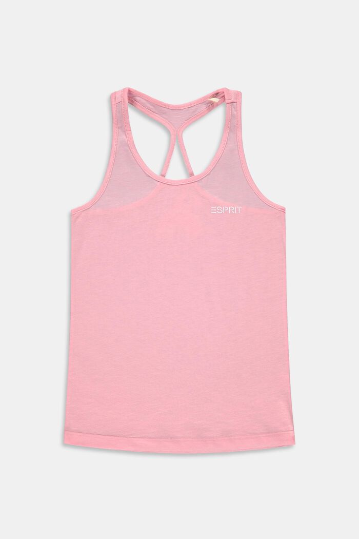 Racer back print top, 100% cotton, LIGHT PINK, overview
