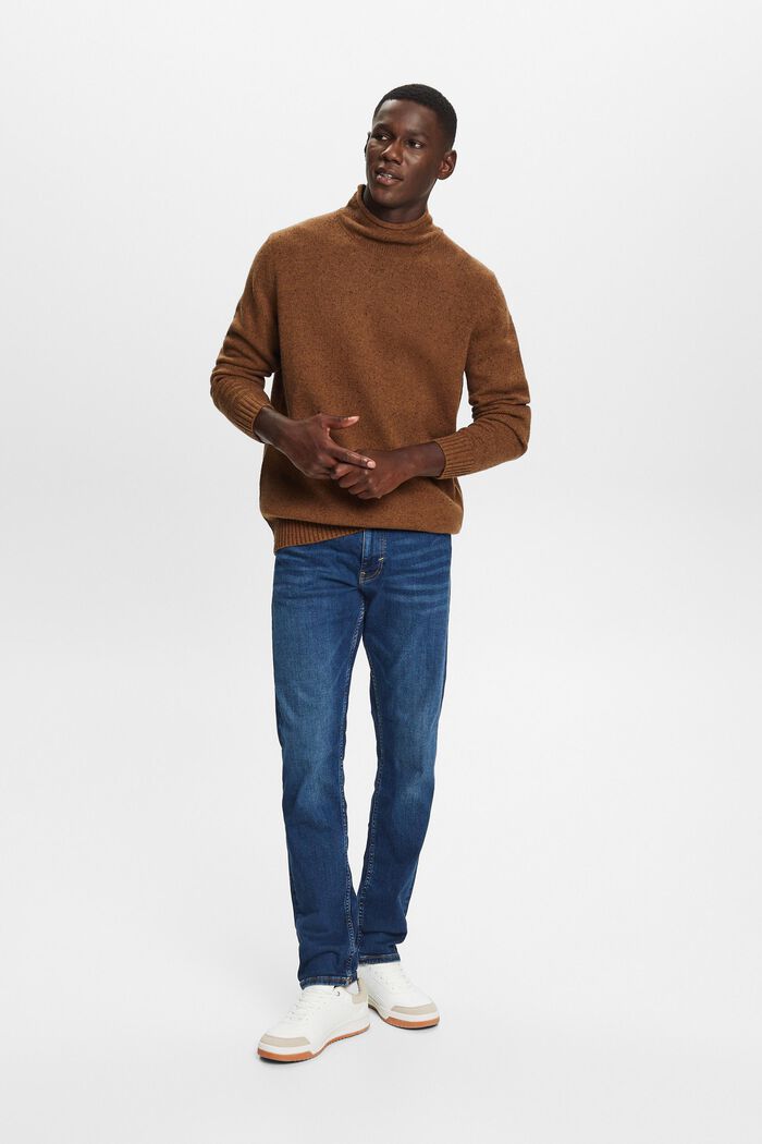 Wool-Blend Mockneck Sweater, BARK, detail image number 0
