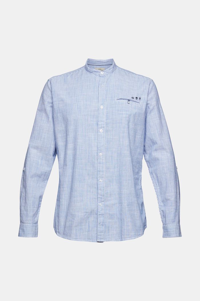 Striped shirt with small motifs, BRIGHT BLUE, overview
