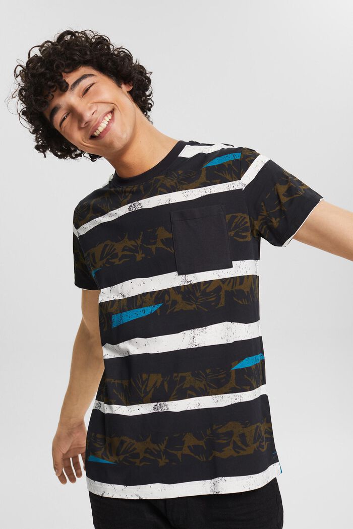 T-shirt with print, BLACK, overview