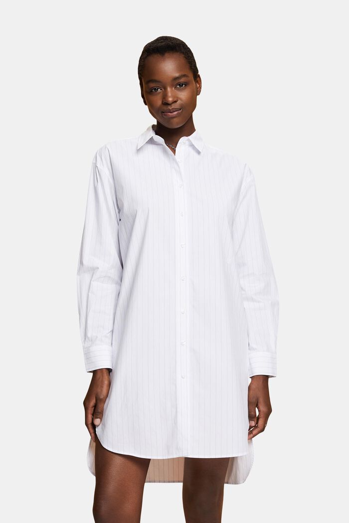 Pinstriped shirt dress, 100% cotton, WHITE, detail image number 0