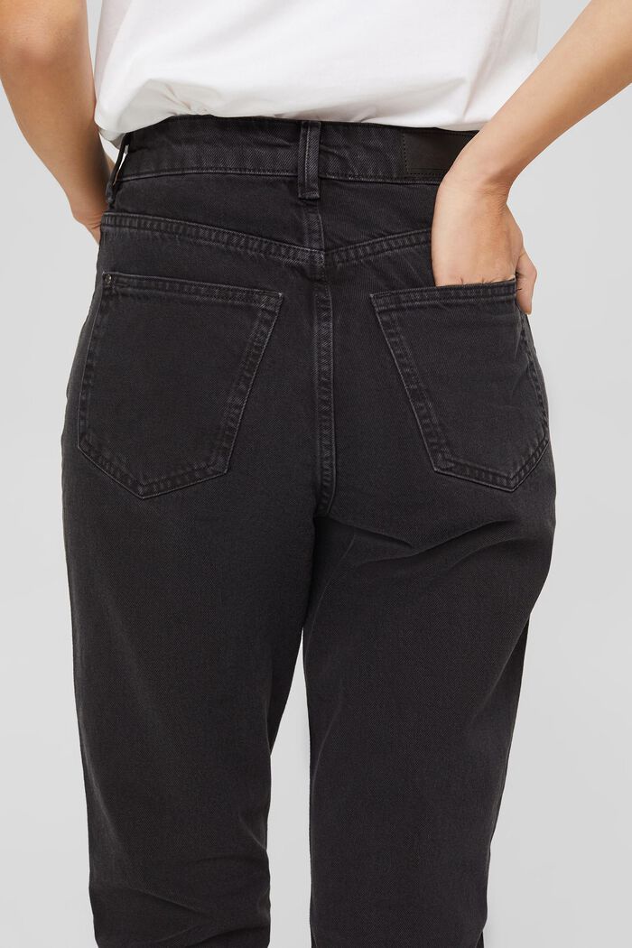 High-rise jeans with cropped leg, BLACK DARK WASHED, detail image number 2