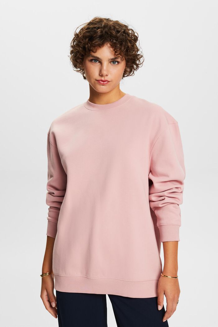 Cotton Blend Pullover Sweatshirt, OLD PINK, detail image number 0