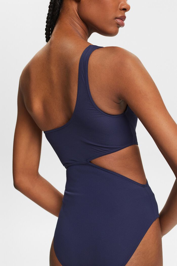 One-Shoulder Cutout Swimsuit, NAVY, detail image number 1