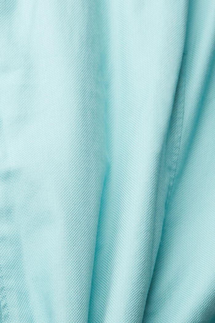 Canvas shirt with a band collar, LIGHT TURQUOISE, detail image number 4