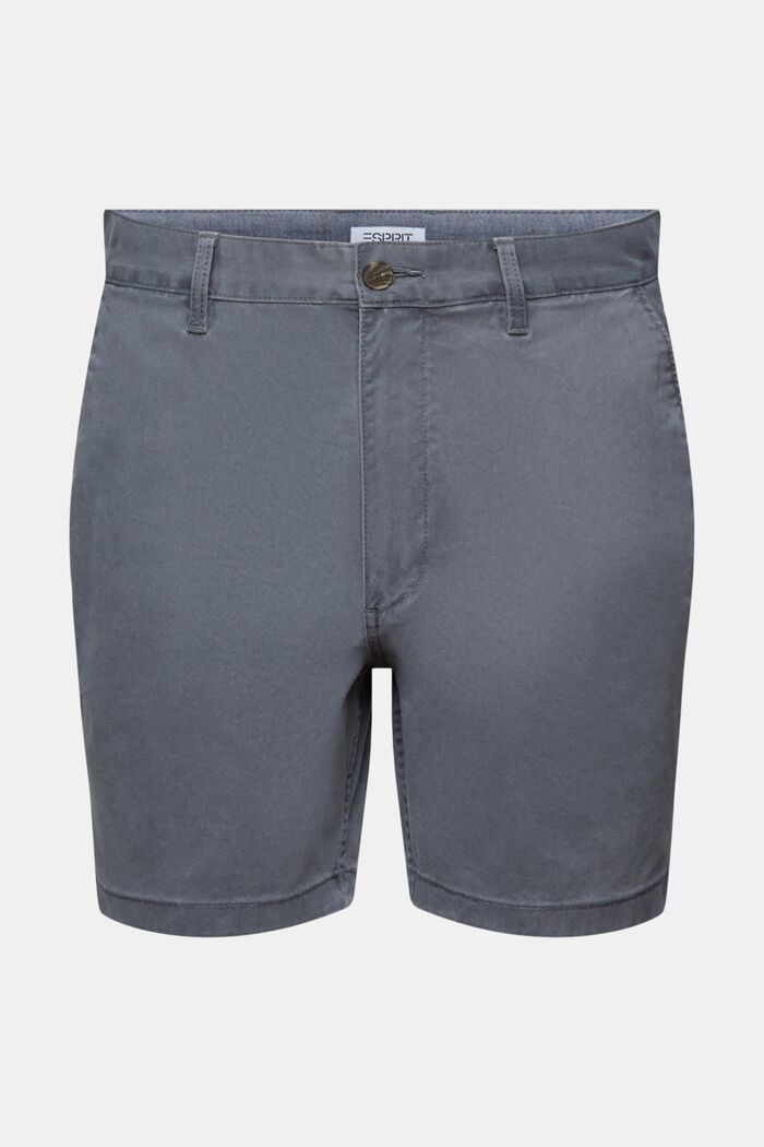 Washed Slim Chino Shorts, DARK GREY, detail image number 7
