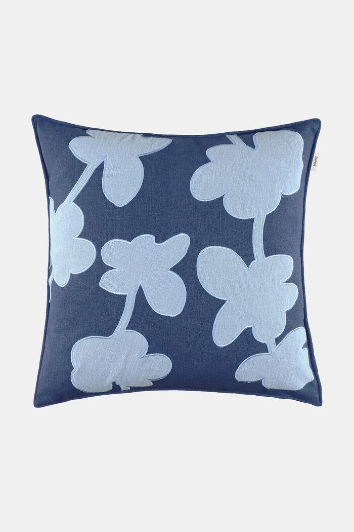 Floral Print Cushion Cover, BLUE, detail image number 0