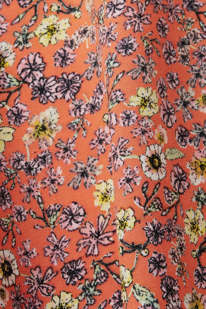 Patterned blouse, LENZING™ ECOVERO™, CORAL ORANGE, detail image number 5