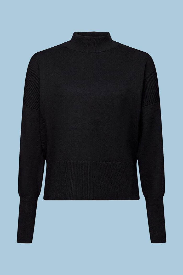 Mock Neck Sweater, BLACK, detail image number 6