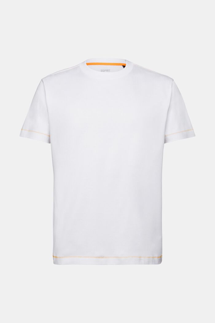Jersey crewneck t-shirt, 100% cotton, WHITE, detail image number 6