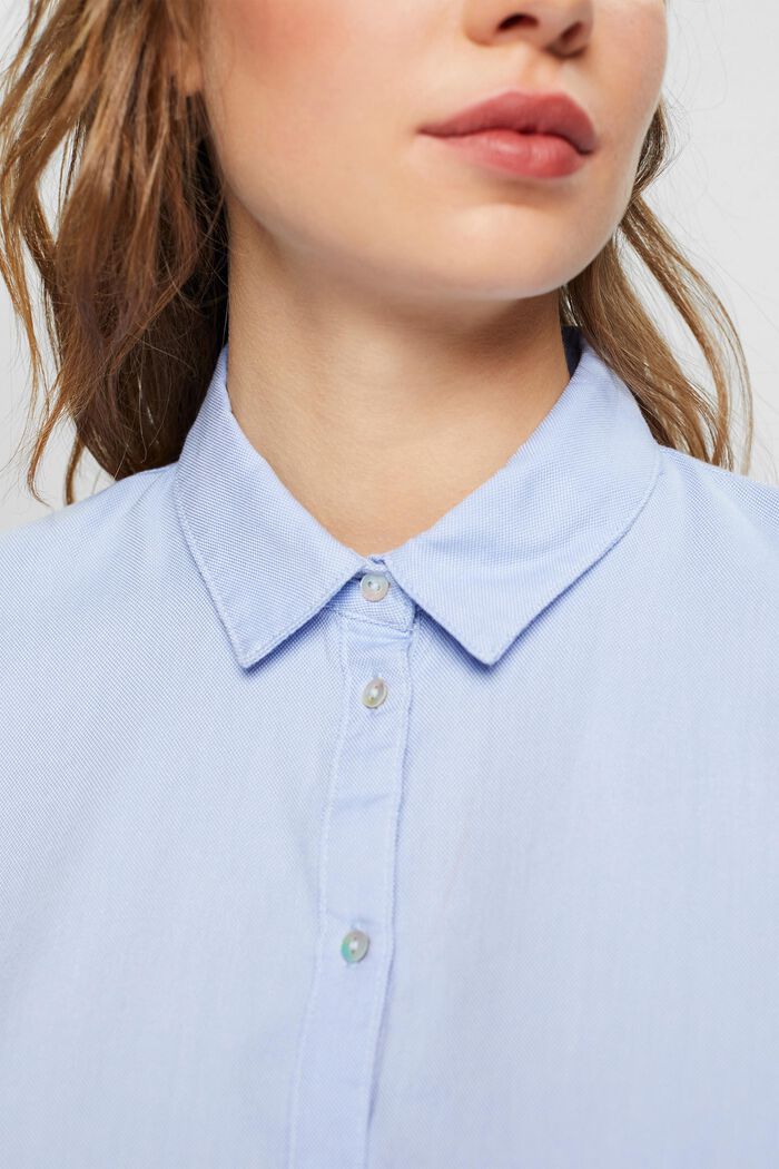 Shirt blouse made of 100% cotton, LIGHT BLUE, detail image number 2