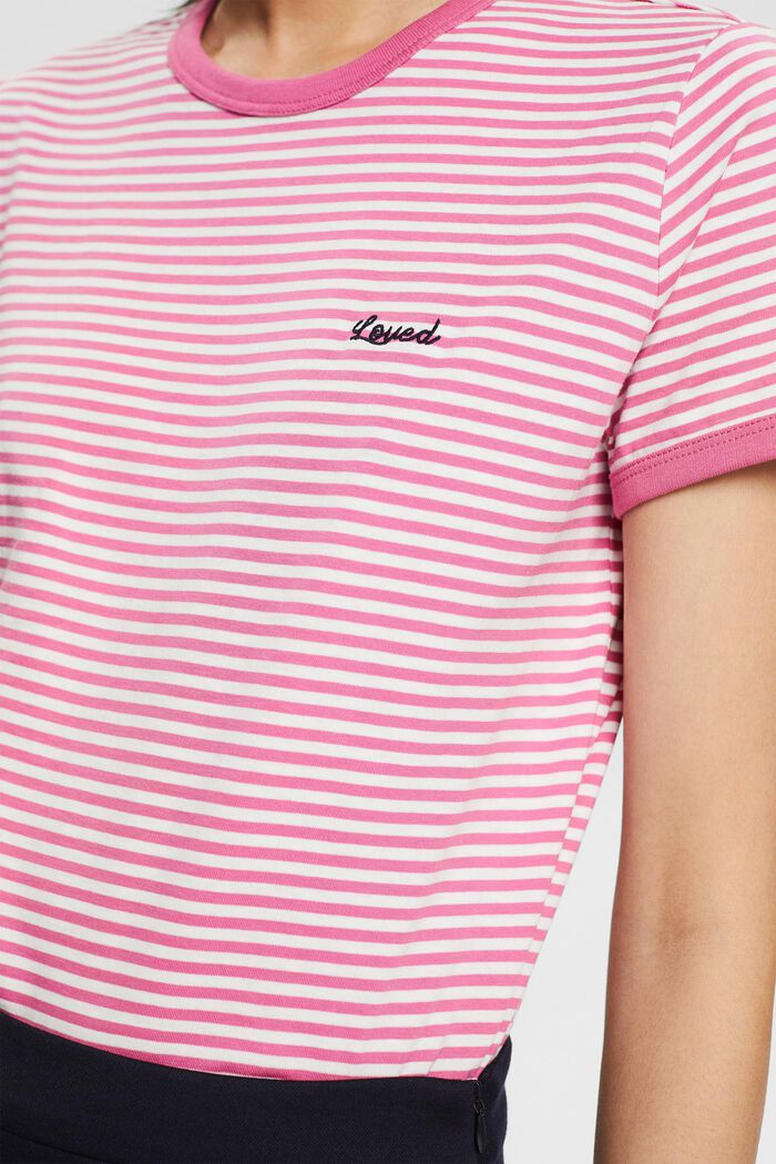 Striped T-shirt in organic cotton, PINK, detail image number 2