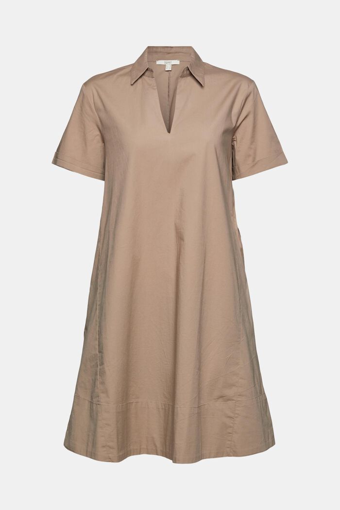 Shirt dress made of stretch cotton, TAUPE, detail image number 5