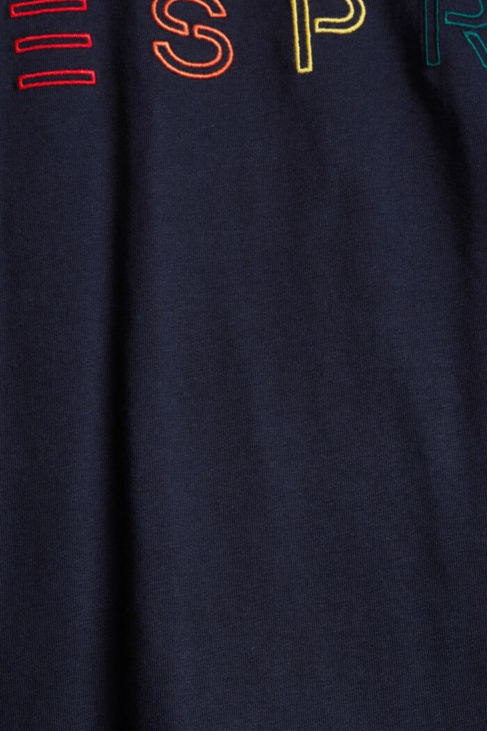 Jersey top with embroidery, 100% organic cotton, NAVY, detail image number 4