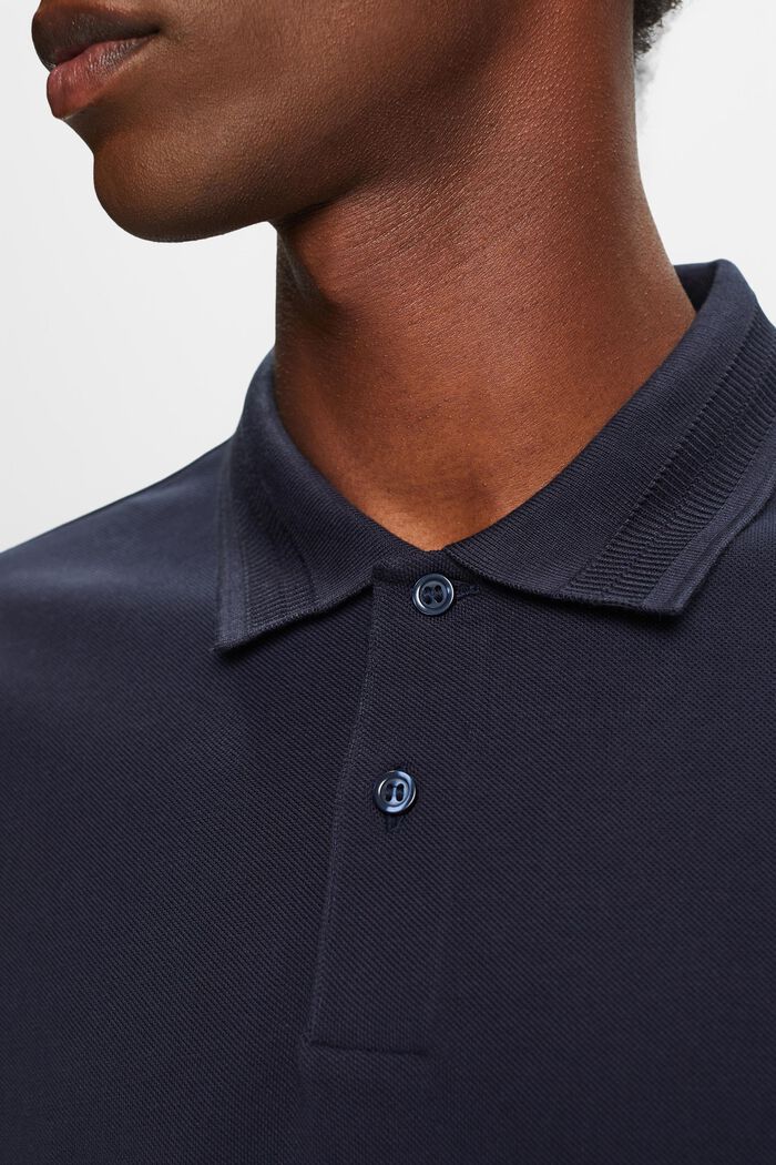 Cotton Pique Polo Shirt, NAVY, detail image number 1