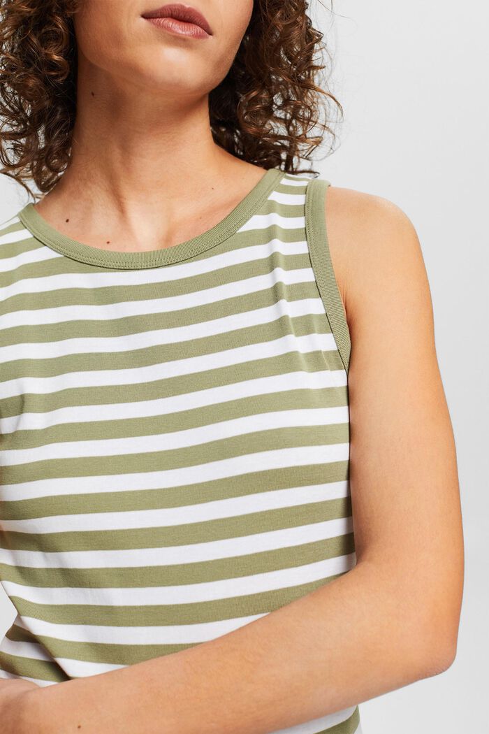 Sleeveless top with striped pattern, LIGHT KHAKI, detail image number 2