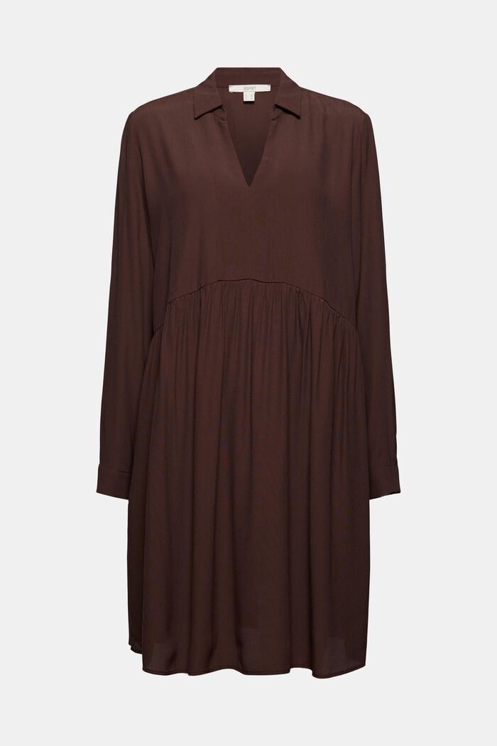Shirt dress with LENZING™ ECOVERO™, RUST BROWN, overview
