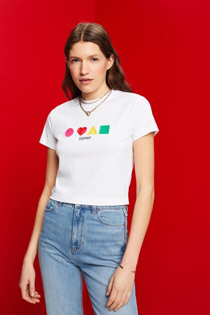 Organic cotton T-shirt with geometric print