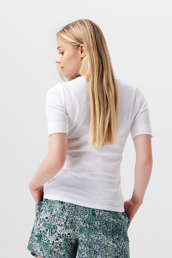Pointelle t-shirt, organic cotton, BRIGHT WHITE, detail image number 1