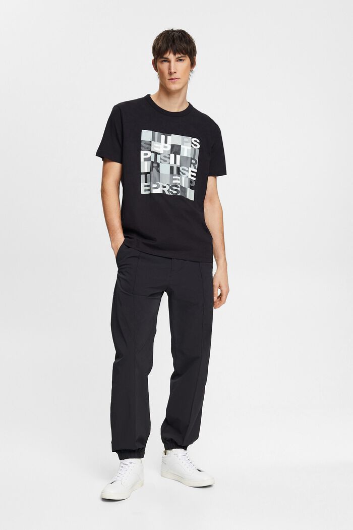 T-shirt with logo print, organic cotton, BLACK, detail image number 4