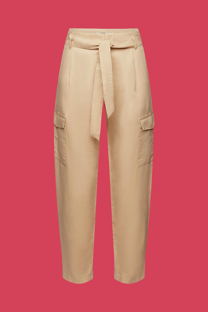 Cargo trousers with a belt, SAND, detail image number 6