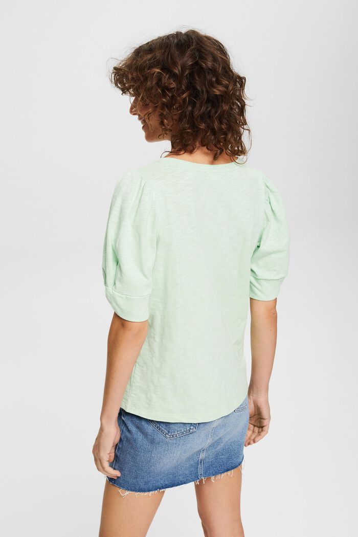 T-shirt with gathered shoulders, PASTEL GREEN, detail image number 3