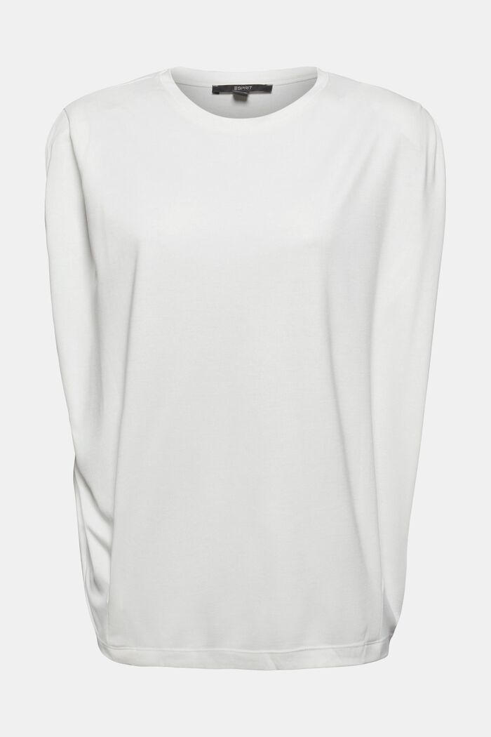 T-shirt with shoulder pads, LENZING™ ECOVERO™, OFF WHITE, detail image number 0